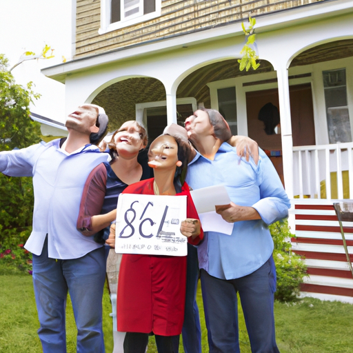 A group of people eagerly bargains for a house.