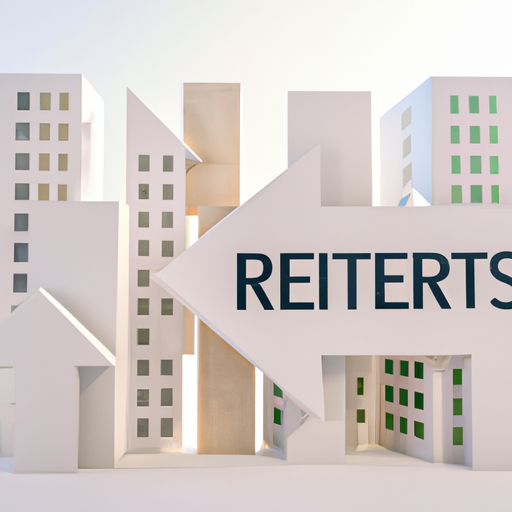 A diverse group of buildings representing different types of REITs, with arrows pointing to each building, indicating the need for diversification.