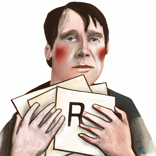 Man holding a stack of reference letters with a worried expression.