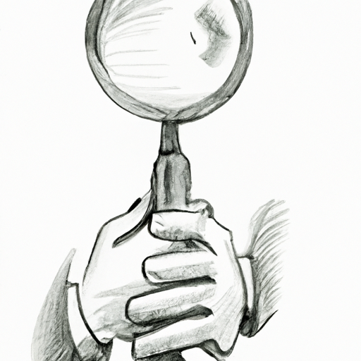 A person holding a magnifying glass symbolizes the need to be thorough and quick when searching for a property in a seller's market.