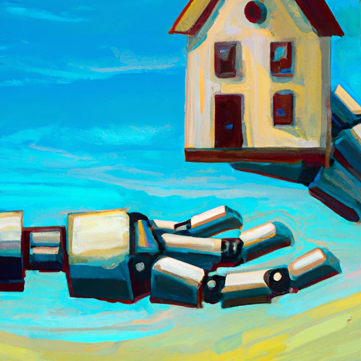 A futuristic robotic hand holding a house symbolizes the efficiency and convenience of iBuyers in the real estate market.