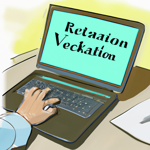 Image of a man using vacation rental management software on his laptop.
