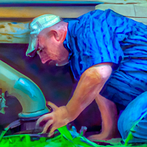 Image of a home inspector checking pipes and drains for leaks and functionality.