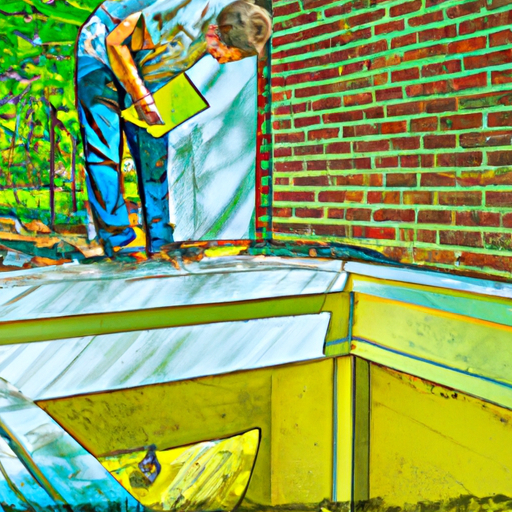 Image of a home inspector checking a septic tank, pool and radon level in a complex structure.