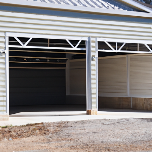 Sturdy detached garage with steel frame and concrete foundation.