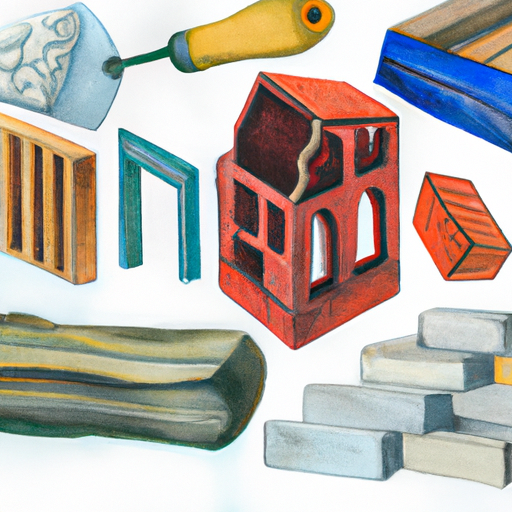 Collage of various building materials.