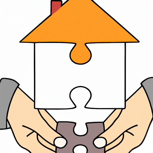 A person holding a puzzle piece in the shape of a house, symbolizing the need to get financing approved before buying a house.