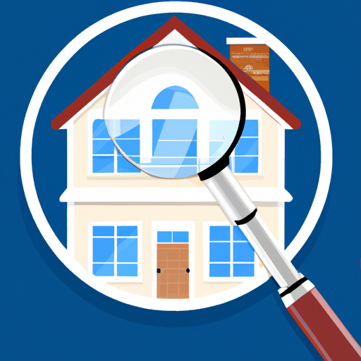 A magnifying glass hovering over a perfectly maintained home symbolizes the thoroughness and attention to detail of a preliminary home inspection.