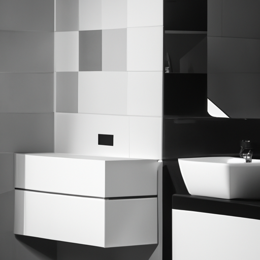 A minimalist bathroom with elegant storage space.