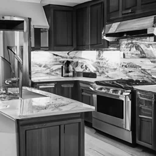 A sparkling clean kitchen with organized counter tops and gleaming appliances.