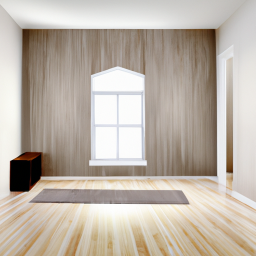An empty room turns into a cozy modern living space thanks to a virtual stage.