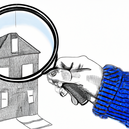 Image of a homeowner holding a magnifying glass and inspecting his home before listing it for sale.