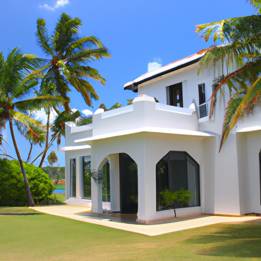 Luxury beachfront villa with panoramic ocean views.